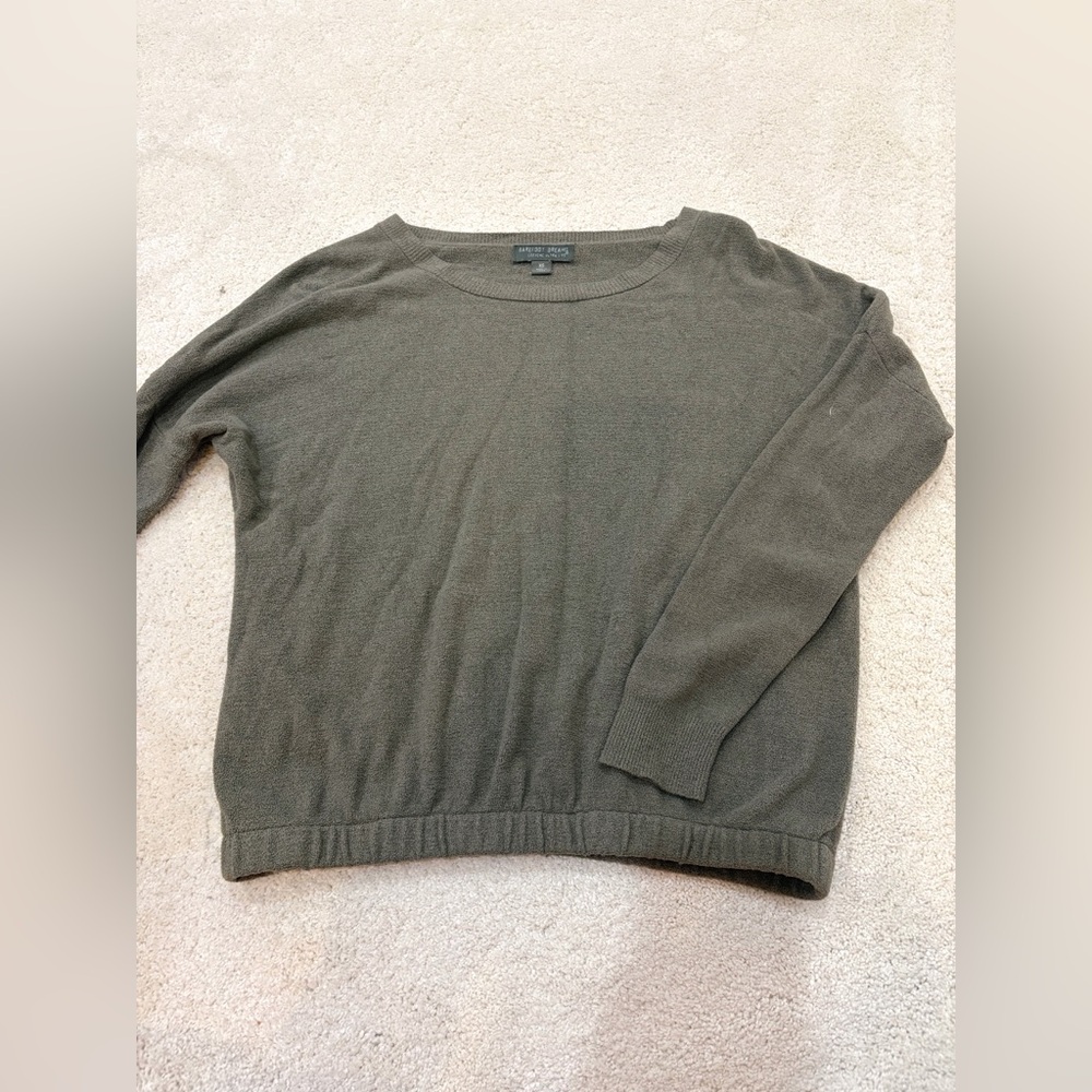 Barefoot Dreams CozyChic Ultra Lite Crewneck Sweater Women’s Olive Green